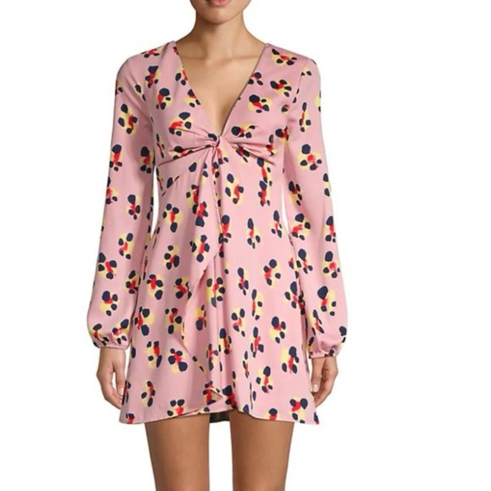 BCBGeneration Twist-Front Floral Mini Dress